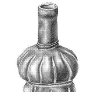 Illustration of vase used to ferment chocolate.